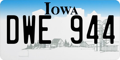 IA license plate DWE944