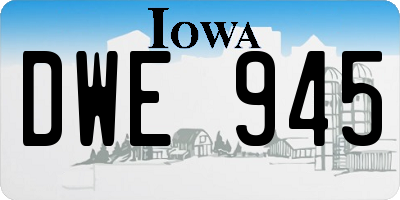 IA license plate DWE945