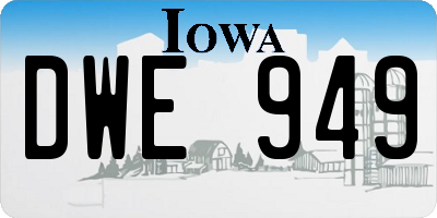 IA license plate DWE949