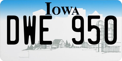 IA license plate DWE950