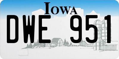 IA license plate DWE951