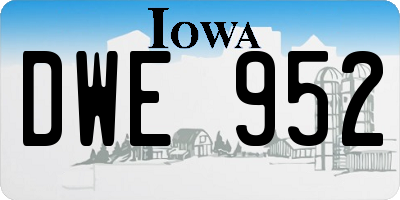 IA license plate DWE952