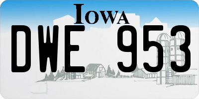 IA license plate DWE953