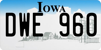 IA license plate DWE960