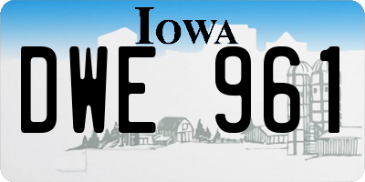 IA license plate DWE961