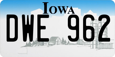 IA license plate DWE962