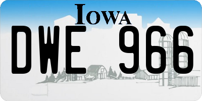 IA license plate DWE966
