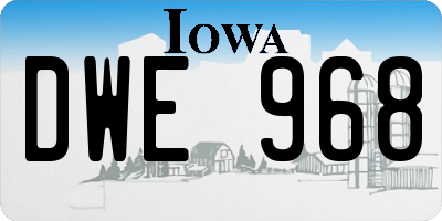 IA license plate DWE968