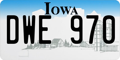 IA license plate DWE970