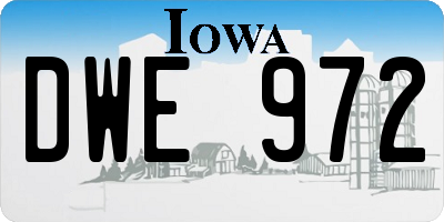 IA license plate DWE972