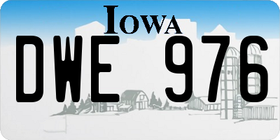 IA license plate DWE976