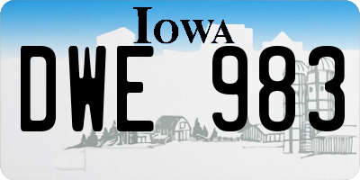IA license plate DWE983