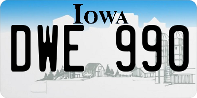 IA license plate DWE990
