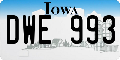 IA license plate DWE993
