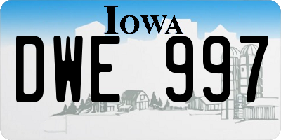 IA license plate DWE997