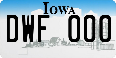 IA license plate DWF000