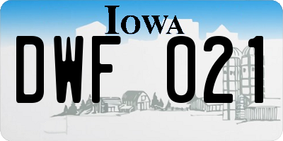 IA license plate DWF021