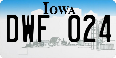 IA license plate DWF024