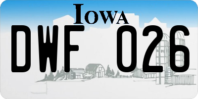 IA license plate DWF026