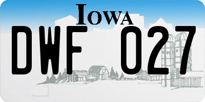 IA license plate DWF027