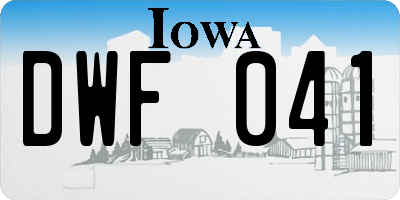 IA license plate DWF041