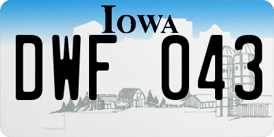 IA license plate DWF043