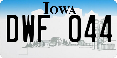 IA license plate DWF044