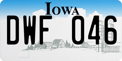 IA license plate DWF046