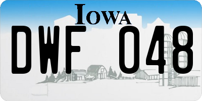 IA license plate DWF048