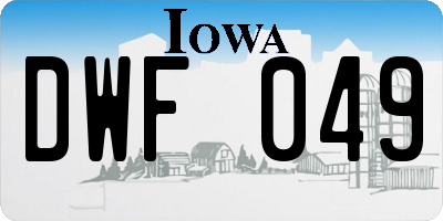 IA license plate DWF049