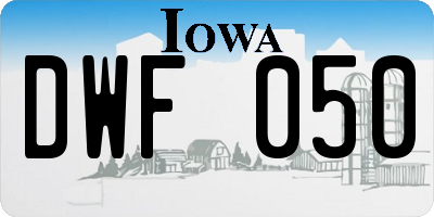 IA license plate DWF050