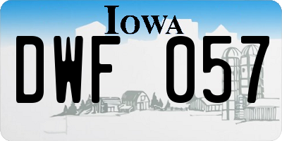 IA license plate DWF057