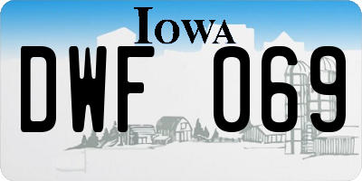 IA license plate DWF069