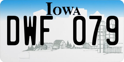 IA license plate DWF079