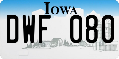 IA license plate DWF080
