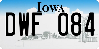 IA license plate DWF084