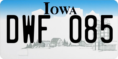 IA license plate DWF085