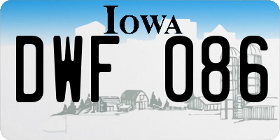 IA license plate DWF086