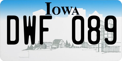 IA license plate DWF089