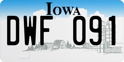 IA license plate DWF091
