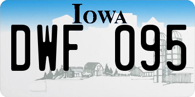 IA license plate DWF095