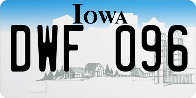 IA license plate DWF096