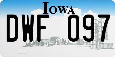 IA license plate DWF097
