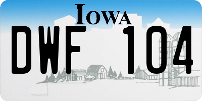 IA license plate DWF104