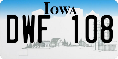 IA license plate DWF108