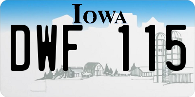 IA license plate DWF115