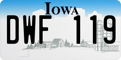 IA license plate DWF119