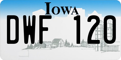 IA license plate DWF120