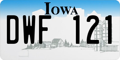 IA license plate DWF121