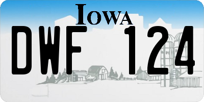 IA license plate DWF124